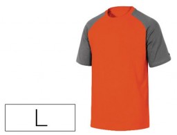 Camiseta de algodón color naranja-gris talla L